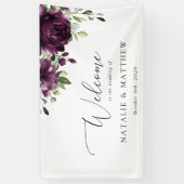 Violette Blumen, Pflaumenblumen, Blume, Begrüßung Banner (Vertikal)