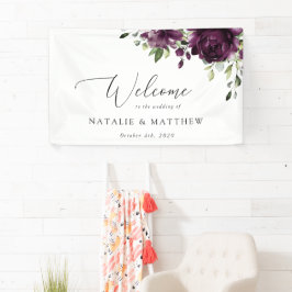 Violette Blumen, Pflaumenblumen, Blume, Begrüßung Banner