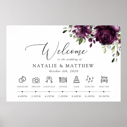 Violette Blumen, Pflaumenblumen, Blume für Hochzei Poster (Vorne)