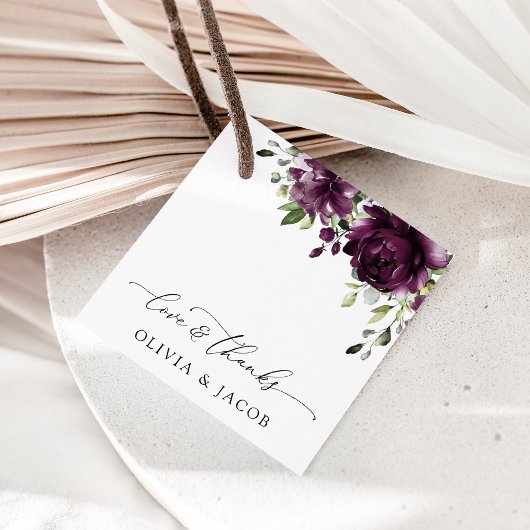 Violette Blumen, Pflaumenblumen, Boho, Blumenzehen Geschenkanhänger