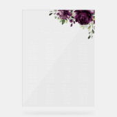 Violette Blumen, Pflaumenblumen, Boho, Sitzplan Acrylschild (Vorderseite)