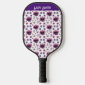 violette Blumen Pickleball Schläger (Vorderseite)