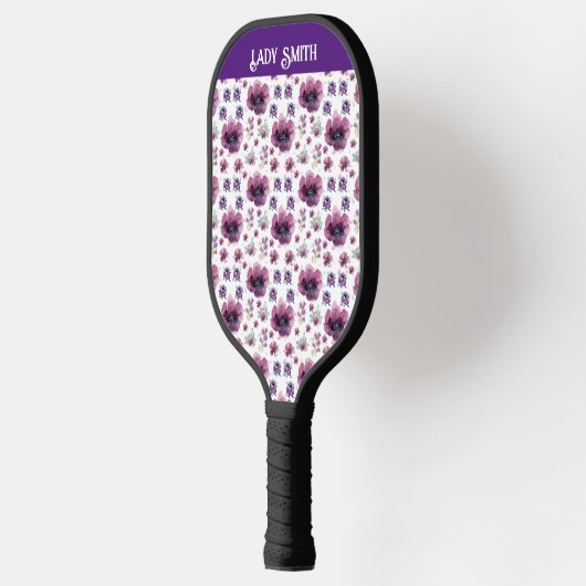 violette Blumen Pickleball Schläger (Links)