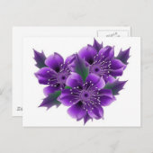 violette Blumen Postkarte (Vorne/Hinten)