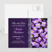 violette Blumen Save the Date Postkarten (Vorne/Hinten)