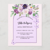 Violette Blumen Schmetterlinge frühes Budget Gebur (Vorderseite)