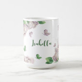 violette Blumen, Schmetterlinge Kaffeetasse (Mittel)