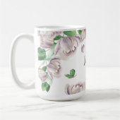 violette Blumen, Schmetterlinge Kaffeetasse (Links)