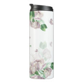 violette Blumen, Schmetterlinge Thermosbecher (Nach rechts gedreht)
