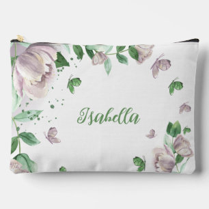 violette Blumen, Schmetterlinge Zubehörtasche