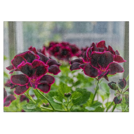 Violette Blumen Schneidebrett (Vorderseite)
