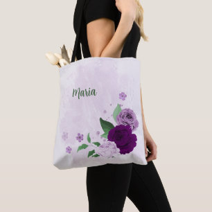 violette Blumen Tasche