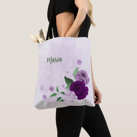 violette Blumen Tasche (Von Nahem)