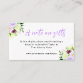 Violette Blumen und Blätter Geburtstag Ein Hinweis Begleitkarte (Vorderseite)