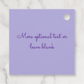 Violette Blumen und Glitzer Geschenkanhänger (Rückseite)