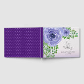Violette Blumen und Grüne Hochzeit Gästebuch (Voll)