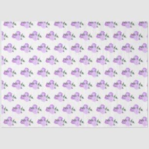 Violette Blumen und Grünmuster Seidenpapier