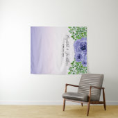 Violette Blumen und Grünpflanzen | Wedding Foto Pr Wandteppich (Beispiel (Horizontal))