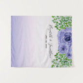 Violette Blumen und Grünpflanzen | Wedding Foto Pr Wandteppich (Vorderseite (Horizontal))
