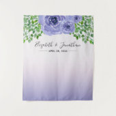 Violette Blumen und Grünpflanzen | Wedding Foto Pr Wandteppich (Vorderseite)