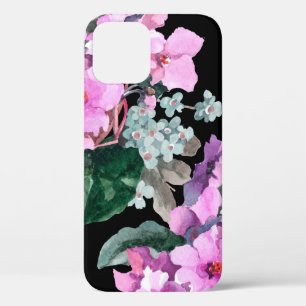 Violette Blumen und Vergissmeinnicht Aquarell auf Case-Mate iPhone Hülle