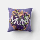 Violette Blumen und Vögel Kissen (Rückseite)