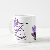 Violette Blumen, Vintag Kaffeetasse (Vorderseite Links)