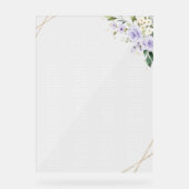 Violette Blumen, weiße Blume, Boho, Sitzplan Acrylschild (Vorderseite)