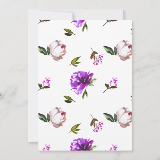 Violette Blumen Wreath 60. Geburtstag Einladung (Rückseite)