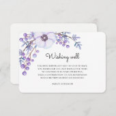 Violette Blumen wünschen sich gut. Blumenhochzeit Begleitkarte (Vorne/Hinten)