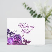 Violette Blumen wünschen sich gut. Hochzeitstiftka Begleitkarte (Stehend Vorderseite)