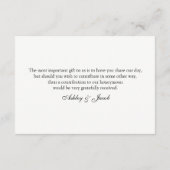 Violette Blumen wünschen sich gut. Hochzeitstiftka Begleitkarte (Rückseite)