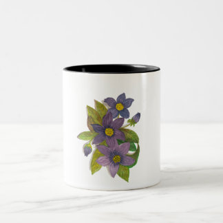 violette Blumen Zweifarbige Tasse