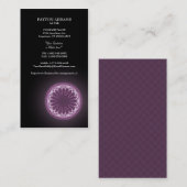 Violette Blumenblatt-Mandala - vertikale Visitenkarte (Vorne/Hinten)