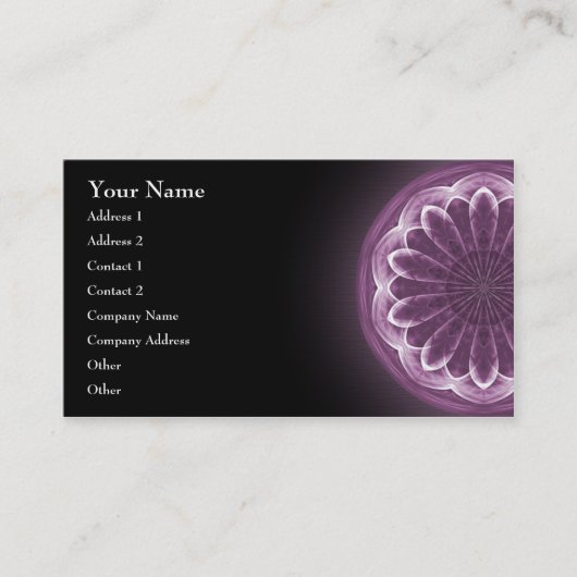 Violette Blumenblatt-Mandala - Visitenkarte (Vorderseite)