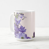 Violette Blüten   Kaffeetasse (Vorderseite Links)
