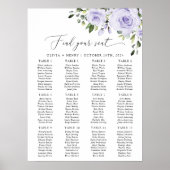 Violette Blüten, Lilac-Blume, Boho, Sitzplan Poster (Vorne)