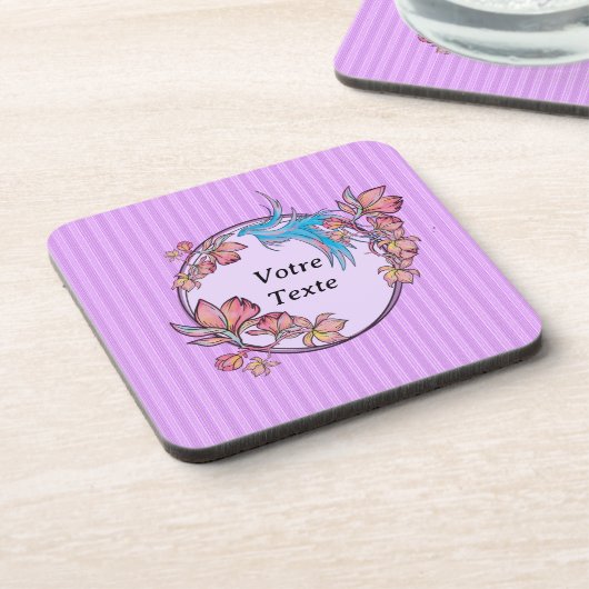 violette Blütenkrone Getränkeuntersetzer (Linke Seite)