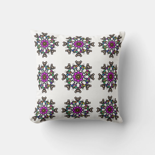 Violette Blütenumlaufbahn Kissen (Vorderseite)