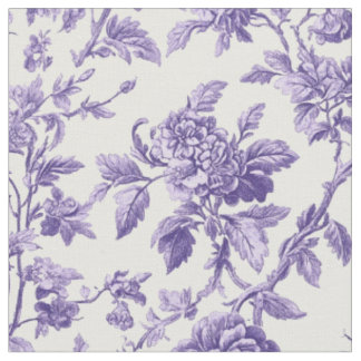 Violette botanische Blumeng toile Stoff