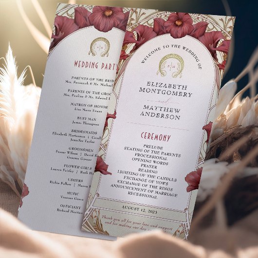Violette Calla-Lilien-Hochzeitsprogramm Art Nouvea Programm