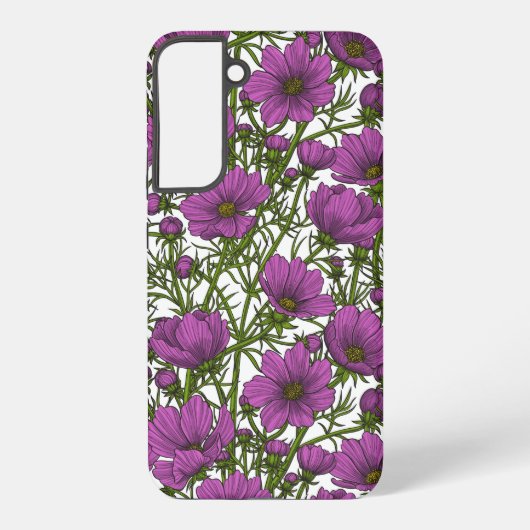 Violette Cosmos-Blumen Samsung Galaxy Hülle (Rückseite)