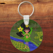 Violette Fee im Bereich der Blume Schlüsselanhänge Schlüsselanhänger (Vorderseite)