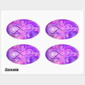 Violette Flamme/violettes Feuer Ovaler Aufkleber (Blatt)