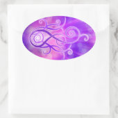 Violette Flamme/violettes Feuer Ovaler Aufkleber (Tasche)