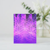 Violette Flammen-Blume des Lebens Postkarte (Stehend Vorderseite)