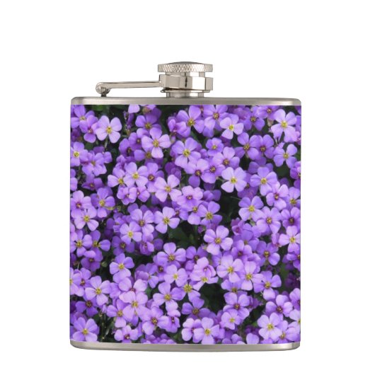 Violette Flasenflasche Violett Blume Flachmann (Vorderseite)