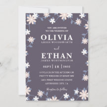 Violette florale minimalistische Wildblumengrafik