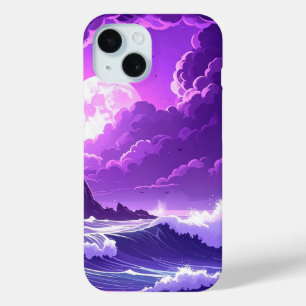 Violette Flut unter dem Mond – Fantasy-Ozean iPhon Case-Mate iPhone Hülle