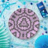 Violette Flutflutete Blume Kaleidoskop-Design Pappteller (Party)
